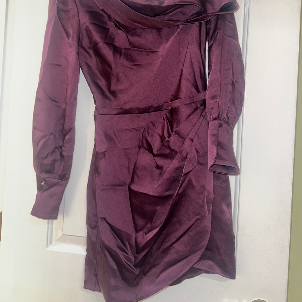 Wine color beautiful mini dress